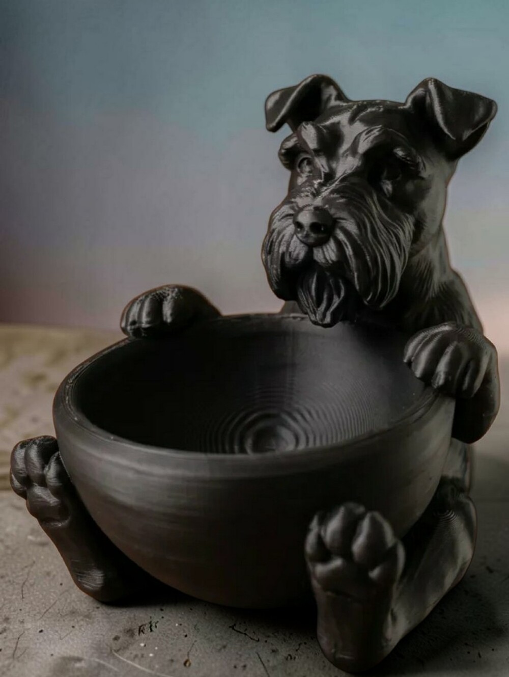 Hand Crafted Large Schnauzer Dog Bowl / Planter / Jewelry or Keepsake Dish NWT!